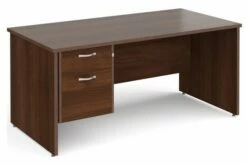 All Walnut Panel End Clerical Desk 2 Drawers