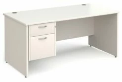 All White Panel End Clerical Desk 2 Drawers