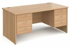 All Beech Panel End Executive Desk 3+3 Drawers