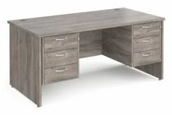 All Grey Oak Panel End Executive Desk 3+3 Drawers
