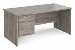 All Grey Oak Panel End Clerical Desk 3 Drawers