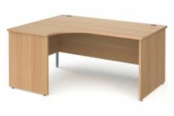 All Beech Panel End Left Hand Ergonomic Desk