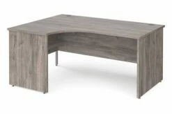 All Grey Oak Panel End Left Hand Ergonomic Desk