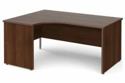 All Walnut Panel End Left Hand Ergonomic Desk