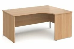All Beech Panel End Right Hand Ergonomic Desk