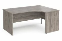 All Grey Oak Panel End Right Hand Ergonomic Desk