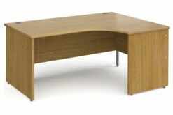 All Oak Panel End Right Hand Ergonomic Desk