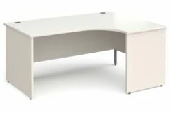 All White Panel End Right Hand Ergonomic Desk