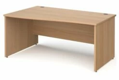 All Beech Panel End Left Hand Wave Desk