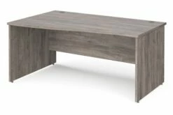 All Grey Oak Panel End Left Hand Wave Desk