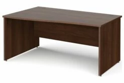 All Walnut Panel End Left Hand Wave Desk