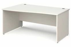 All White Panel End Left Hand Wave Desk