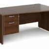 Tully Panel End Right Hand Wave Desk 2 Drawers