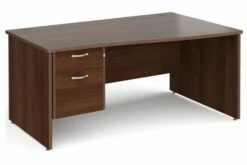 Tully Panel End Right Hand Wave Desk 2 Drawers