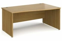 All Oak Panel End Right Hand Wave Desk