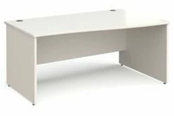 All White Panel End Right Hand Wave Desk