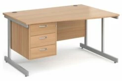Tully I Right Hand Wave Desk 3 Drawers