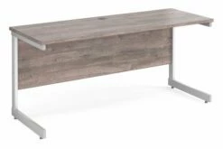 Thrifty Next-Day Narrow Rectangular Desk Grey Oak
