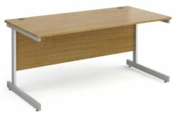 All Oak C-Leg Rectangular Desk