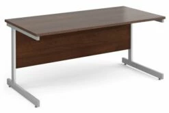 All Walnut C-Leg Rectangular Desk
