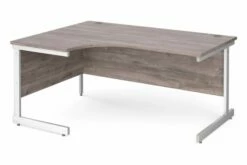 Thrifty Next-Day Left Hand Ergonomic Desk Grey Oak