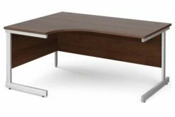 Thrifty Next-Day Left Hand Ergonomic Desk Walnut