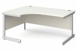 Thrifty Next-Day Left Hand Ergonomic Desk White