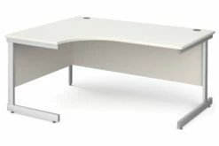 All White C-Leg Ergonomic Desk Left