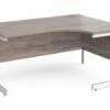 Thrifty Next-Day Right Hand Ergonomic Desk Grey Oak