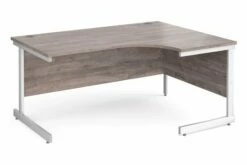 Thrifty Next-Day Right Hand Ergonomic Desk Grey Oak
