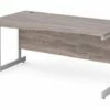 All Grey Oak C-Leg Wave Desk Left