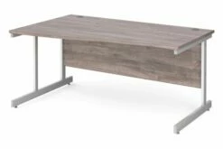 All Grey Oak C-Leg Wave Desk Left