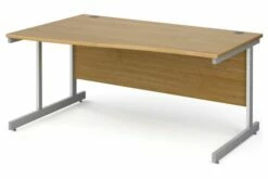 All Oak C-Leg Wave Desk Left