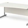 All White C-Leg Wave Desk Left