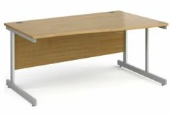 All Oak C-Leg Wave Desk Right