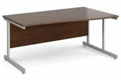 All Walnut C-Leg Wave Desk Right