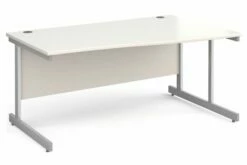 All White C-Leg Wave Desk Right