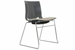 Pack Of 4 Altmen Stacking Skid Base Chairs With Upholstered Seat