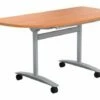 Pivot Semi Circular Flip Top Mobile Table