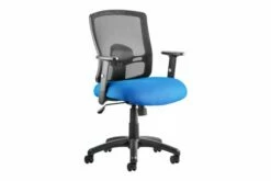 Belarus 1 Lever Mesh Back Chair With Blue Seat