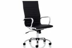 Besos High Back Bonded Leather Executive Chair (Black)