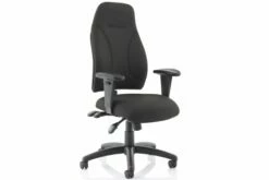 Asinaro High Back Fabric Operator Chair With Adjustable Arms (Black)
