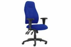 Asinaro High Back Fabric Operator Chair With Adjustable Arms (Blue)