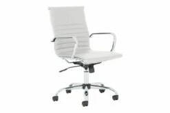Besos Medium Back Bonded Leather Executive Chair (White)
