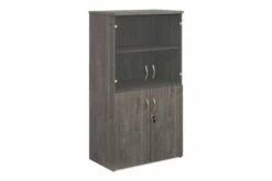 All Grey Oak Glazed Top Cupboards