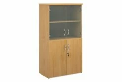All Oak Glazed Top Cupboards