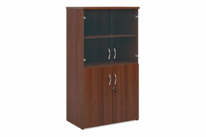 All Walnut Glazed Top Cupboards