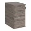 All Grey Oak Desk High Pedestal