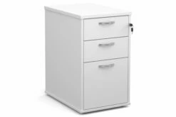 All White Desk High Pedestal