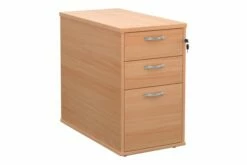 Thrifty Next-Day Desk High Pedestal Beech